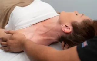 a woman receiving massage therapy