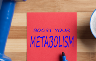 note that says boost your metabolism with hand weights