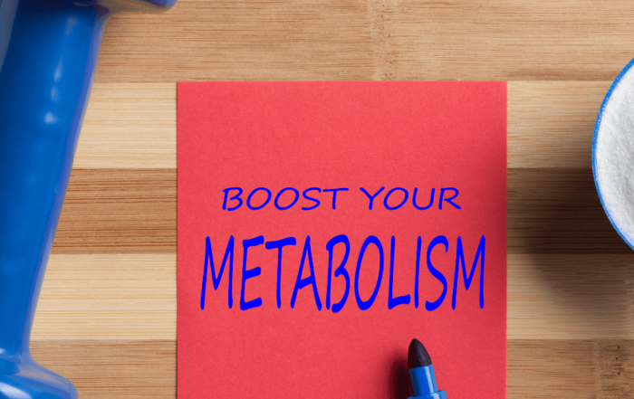 note that says boost your metabolism with hand weights