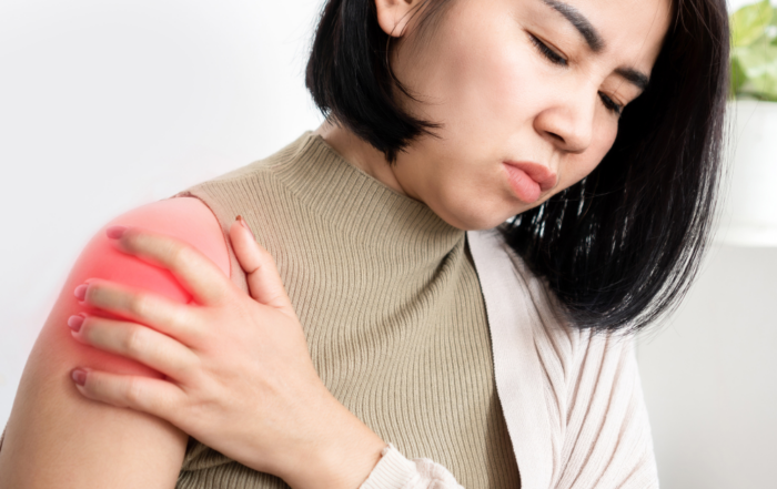 woman with chronic inflammation in shoulder