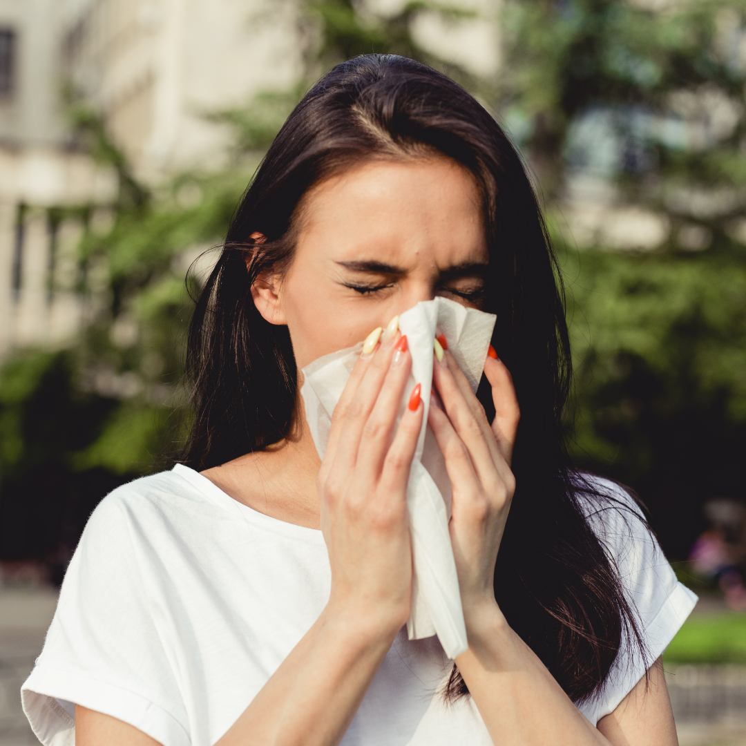 lady sneezing